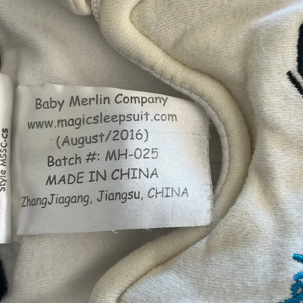Baby Merlin's Magic Sleepsuit Small 3-6 Months Yellow Swaddle